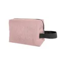 Borsa da toeletta rosa in tessuto Oxford, trousse da trucco portatile con manico nero e cerniera. - Ispessito, 19*12,5*7,5 cm / Rosa