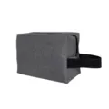 Grey fabric travel toiletry bag with black handle, portable cosmetic wash pouch for men. - Thickened, 19*12.5*7.5cm / Dark Gray