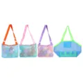 Children mesh beach toy storage bag with colorful balls single shoulder variant design - 3-Color Large Beach Bags (Colors Optional, MOQ 50 Sets)