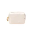 Portable PU leather cosmetic bag with gold zipper for travel and daily makeup storage. - S / Shell Gold