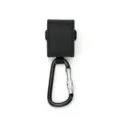 Durable black tactical strap with locking metal carabiner, multi-purpose stroller hook. - Black