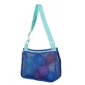 Kids mesh beach bag with adjustable strap and colorful balls, ideal for shell collecting. - 21*25*8cm / Navy Blue with Strap 21*25*8cm