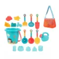 Kids beach toy set with mesh storage bag, colorful shovels, buckets, and sand molds for outdoor play. - Toy Set / Toy Set (MOQ 100 Sets)
