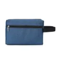 Blauer Kulturbeutel aus Stoff Kosmetiktasche Reise Make-up Organizer mit seitlichem Griff. - 22*16*7 cm / Dunkelblau
