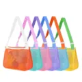 Colorful mesh beach bag for kids, breathable hollow toy storage tote shoulder bag. - 6-Piece Set / 6-Piece Set of Mesh Shoulder Bags (Random)