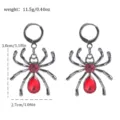 Gotische dunkle Stil Spinen Ohrringe mit roten Strass Tropfen Punk Metall Schmuck Damen - Spinne Wassertropfen Stil