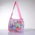 Children pink mesh beach bag cute unicorn print toy storage shoulder bag for kids - 21*25*10cm / Pink Unicorn