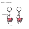 Dunkle Punk rote Herz Metall Ohrringe, gotischer Schmuck Accessoire für Damen und Mädchen. - Herzanhänger Stil
