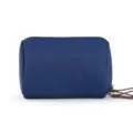 Detailansicht einer kompakten blauen Kosmetiktasche und Reise-Organizer-Tasche mit Reißverschluss. - Marineblau
