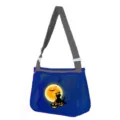 Halloween kids mesh beach bag, hollow single-shoulder toy storage bag with cute pumpkin print. - Full Moon