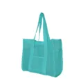 Cyan mesh beach bag large capacity tote bag shower storage bag with dual handles for travel. - 33x36x7cm / Green