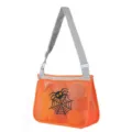 Halloween kids mesh beach bag, orange hollow shoulder bag with cute spider print details. - Spider Web