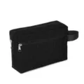Black double layer waterproof oxford cloth toiletry bag travel cosmetic organizer pouch. - 22*16*7cm / Black