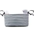 Stroller organizer bag with multi pockets and adjustable straps for baby buggy accessories. - Grey Stripe