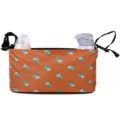 Stroller organizer bag with dinosaur print, mummy storage bag for baby pram accessories. - Orange Squirrel