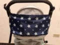 Baby stroller storage bag dark blue star pattern buggy organizer travel hanging bag accessory - Blue Star