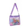 Purple mesh kids beach bag with cute mermaid print, adjustable shoulder strap for toys. - 21*25*10cm / Purple Mermaid