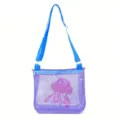 Children cute mesh beach bag purple shell toy storage bag single shoulder travel bag - Purple Red Jellyfish