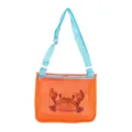 Kids mesh beach bag orange shoulder bag with cute crab pattern for children toy storage - Orange Crab