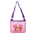 Kids Cute Mesh Beach Bag Toy And Shell Storage Shoulder Bag Pink With Adjustable Strap - Pink Crab