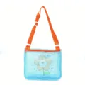 Kids mesh beach bag cute flower toy storage cross-body bag outdoor travel blue bag - Blue Sunflower