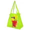 Vue détaillée du sac en maille verte contenant un ensemble de jouets de plage - Sac en Maille Kit de Jouets / 32*35*23cm / Vert Fluorescent