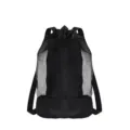 Black lightweight mesh drawstring backpack for kids toy storage and beach gear outings - New Pocketless Drawstring Backpack Black 23*50cm