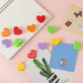 Colorful heart plastic clips cute mini decorative photo clips for office stationery set - Multicolor