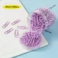 Colorful 28mm metal paperclips 600pcs set with clear storage jar for office school stationery organization. - Undivided Style / 28mm 600 Pieces / Purple
