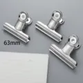 Large 63mm stainless steel metal binder clips, heavy duty bulldog clips for office stationery. - 63mm Round Head Steel Clips
