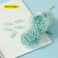 Light green paper clips set with storage box metal cute stationery office supplies - Undivided Style / 28mm 600 Pieces / Light Green