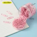 Creative pink paper clips set with clear storage jar, 28mm, 600 pieces for office school use. - Undivided Style / 28mm 600 Pieces / Pink