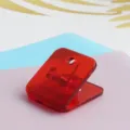 Red transparent plastic square clip for paper document memo office school stationery cute - Transparent Red