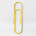 Large yellow paperclip, durable metal coated office clip for document organization and files. - 33mm Yellow