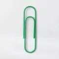 Green plastic coated large paper clip variant, premium metal office stationery bookmark tool for school. - 33mm Green