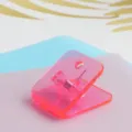 Transparent pink plastic binder clip aesthetic cute office stationery memo paper clamp 1pc - Transparent Pink