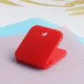 Red acrylic square binder clip with hanging hole for office paper stationery data file organizing - Solid Red