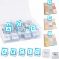 Plastic sewing clips clear storage box alphabet number labels quilting craft sorting tools - Square Clip / 36 Pieces/Square Box / Clear