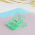 Colorful transparent PP binder clip for paper documents, minimalist stationery desk organizer. - Transparent Green