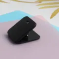 Black acrylic square binder clip for stationery, journals, and document organization. - Solid Black