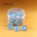 Plastic letter clips set in round box, ideal for sewing, quilting, and crafting organization. - Square Clip / 36 Pieces/Round Bucket / Clear