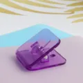 Colorful transparent PP square binder clip for test papers, documents, and memo notes. - Transparent Purple