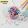 Colorful large paper clips in a clear box, set of 600pcs for office and school use. - Six-Grid Macaron Style / 28mm 600 Pieces / Macaron Color