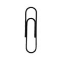 Large black paper clips for office school documents organization, durable metal binder clips. - 50mm Black Bulk
