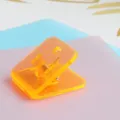 Colorful transparent PP square binder clip for office files, test papers, and memos. - Transparent Orange