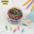 Colorful large paper clips in transparent jar, metal assorted color stationery 33mm 500pcs - Undivided Style / 33mm 500 Pieces / Colorful