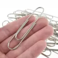 Large metal paperclip bookmark with ruler scale, durable office supply for school and files. - 50mm Silver Non-Slip Bulk