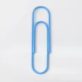 Large blue metal paper clip, anti-slip coated office supply for school document organization. - 78mm Blue Bulk