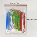 Large colorful paper clips set in transparent bag with size marks for office and school use - 100mm Mixed Colors - 30 Pcs/Bag