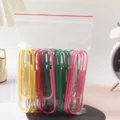 Large color paper clips set variant in clear bag, rust-resistant office metal clips for school. - 100mm Mixed Colors - 40 Pcs/Bag